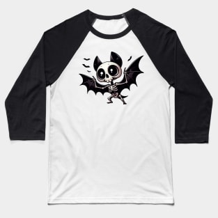 Cute Bat Skeleton Baseball T-Shirt